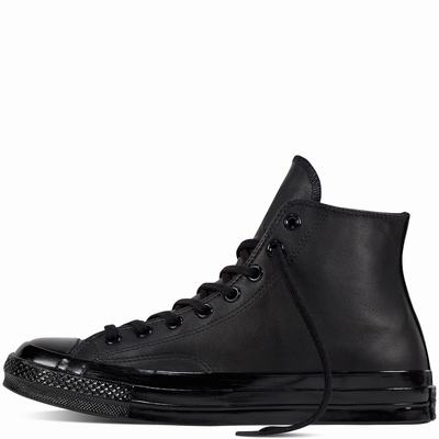 Converse Chuck Taylor All Star '70 Mono Leather High Tops Mens - Black/Black/Black Shoes (580ZUDIF)